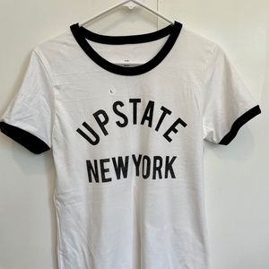 Upstate New York Ringer Tee - Sugarfoot Apparel - Size L - NEW WITH STICKER